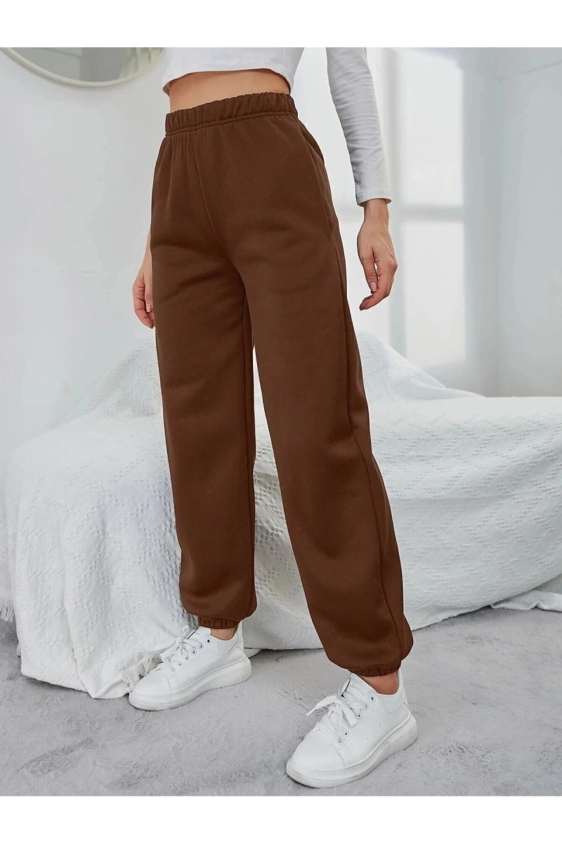 Unisex Jogger Kahverengi Rahat Giyim Eşofman