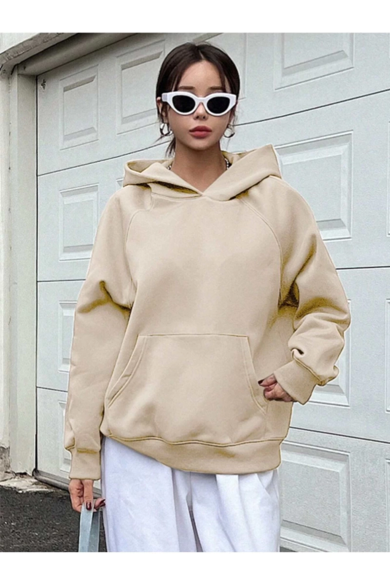 Unisex Kadın/Erkek COURAGEOUS Özel Baskılı Oversize Kapüşonlu Sweatshirt