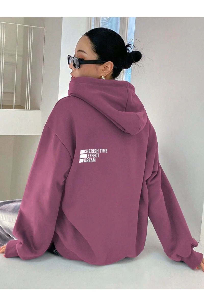 Unisex Kadın/Erkek DAZY Kpop Mektup Grafik Damla Omuz İpli Kapüşonlu Üst