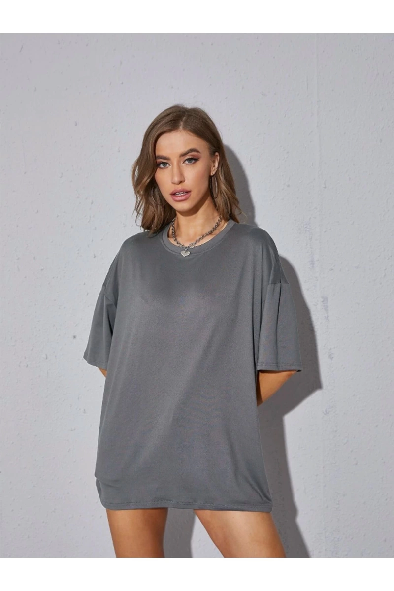 Unisex Kadın/Erkek Düz Renkli Özel Baskılı Oversize Pamuk Penye Bisiklet Yaka T-Shirt