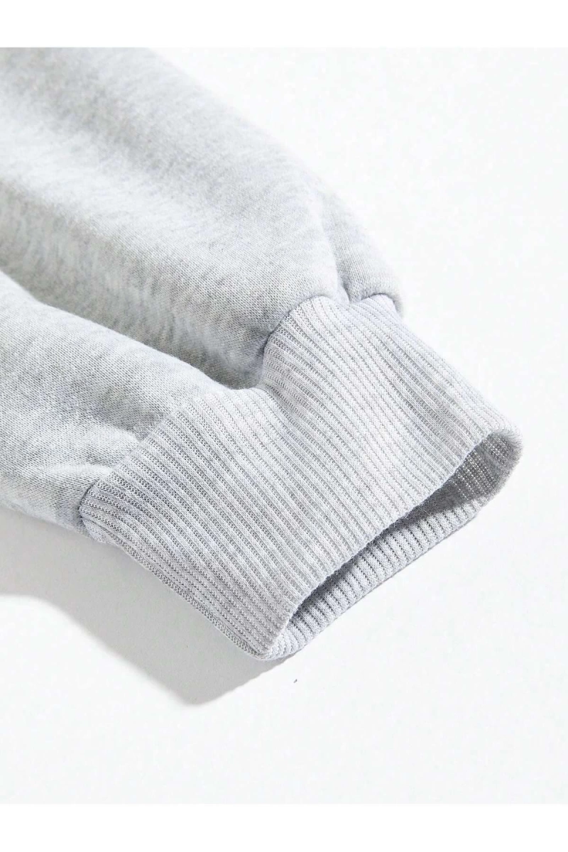 Unisex Kadın/Erkek Grafik Desenli Düşük Omuzlu Sweat
