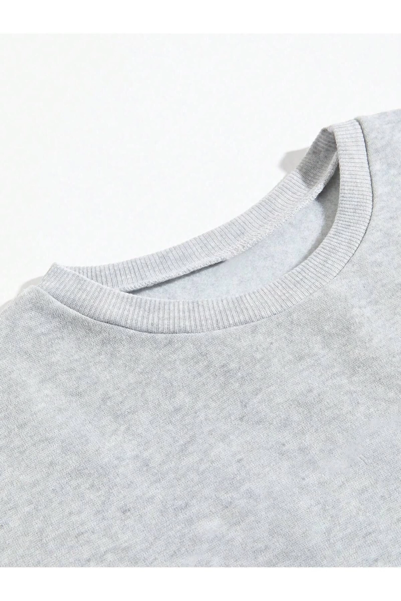 Unisex Kadın/Erkek Grafik Desenli Düşük Omuzlu Sweat