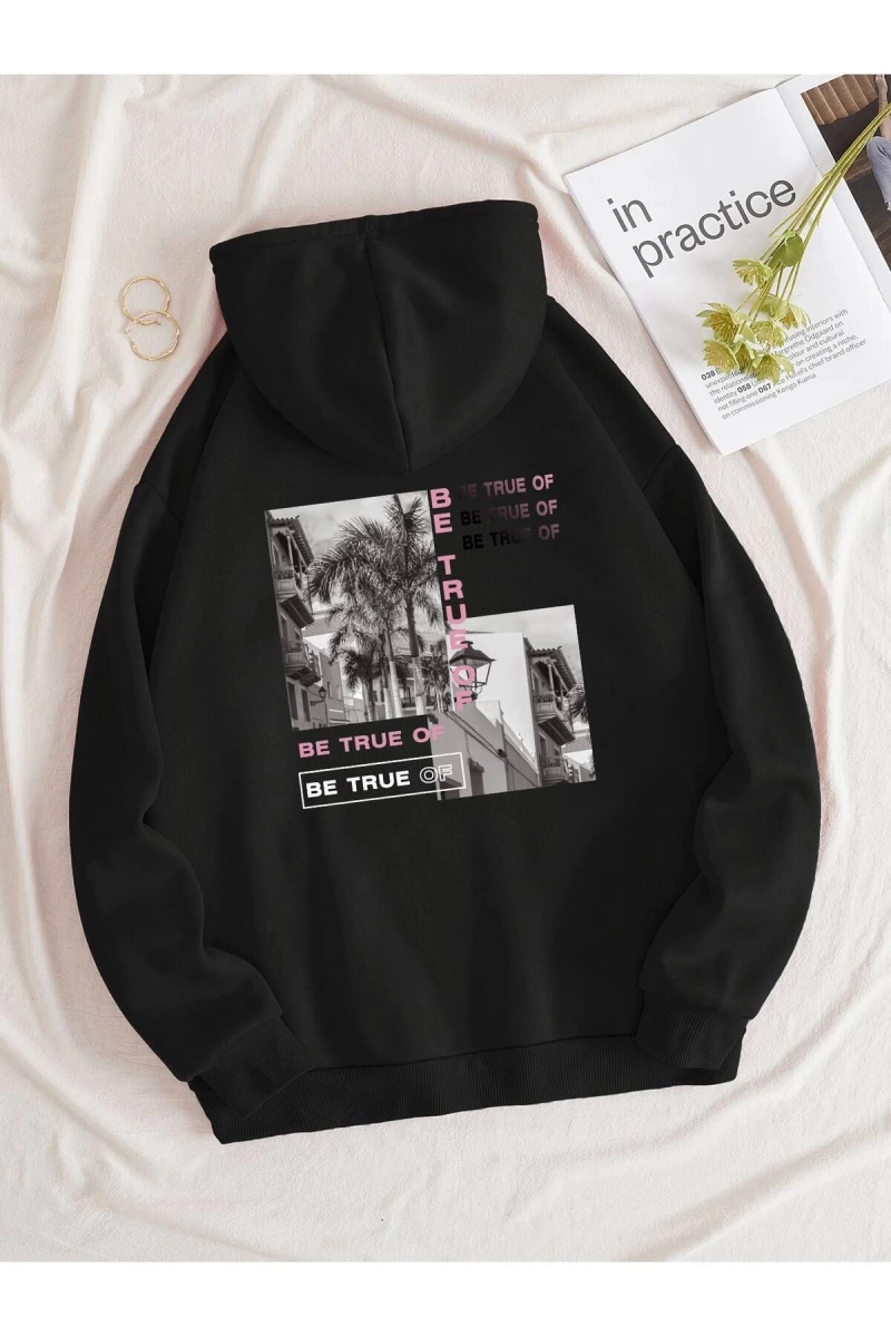 Unisex Kadın/Erkek Harajuka Sokakt Yazılı Grafik Sweat