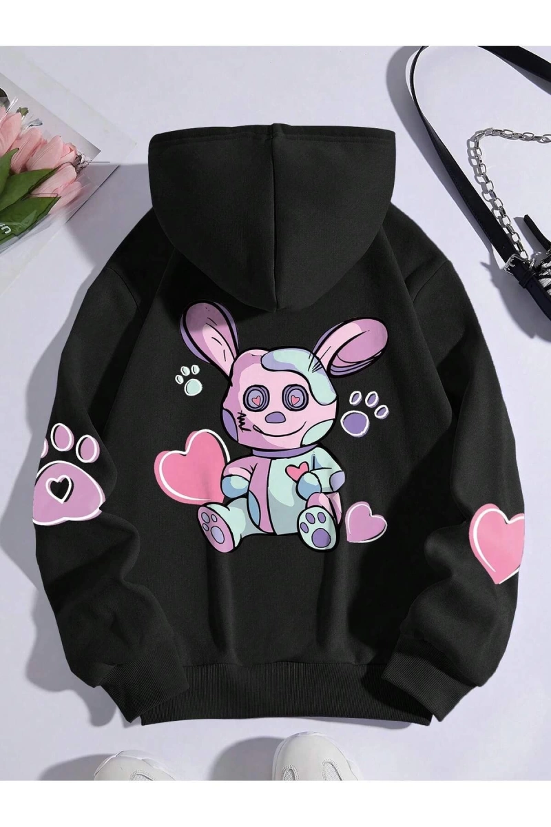 Unisex Kadın/Erkek Harajuka Sokakt Yazılı Grafik Sweat