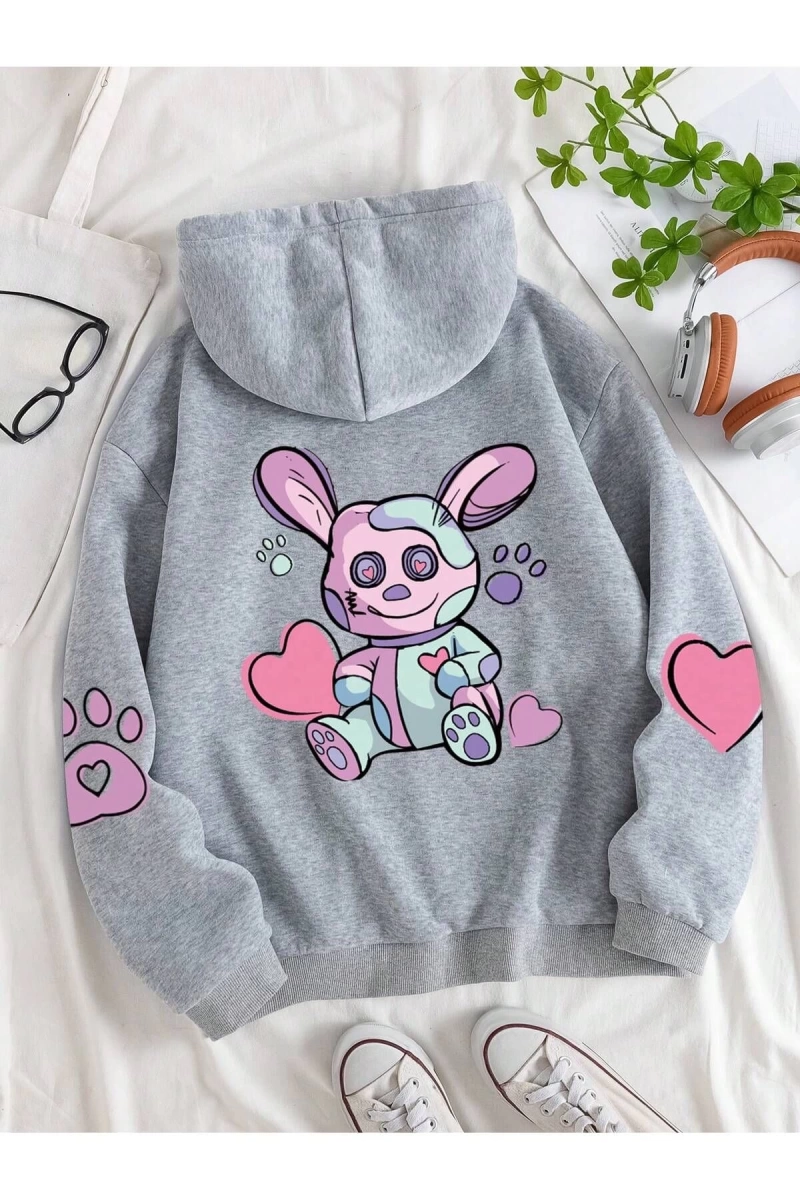 Unisex Kadın/Erkek Harajuka Sokakt Yazılı Grafik Sweat
