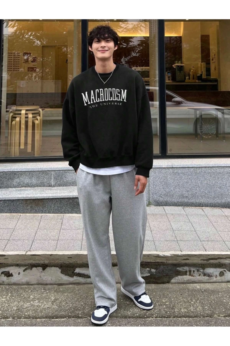 Unisex Kadın/Erkek Harajuka Sokakt Yazılı Grafik Sweat