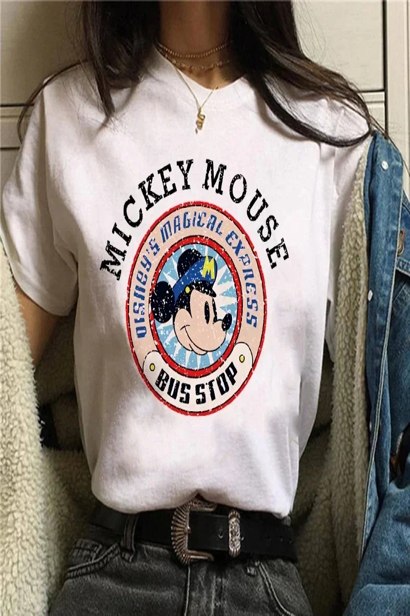 Unisex Kadın Erkek Mickey Mous Özel Baskılı Oversize Pamuk Penye T-shirt Açık gri