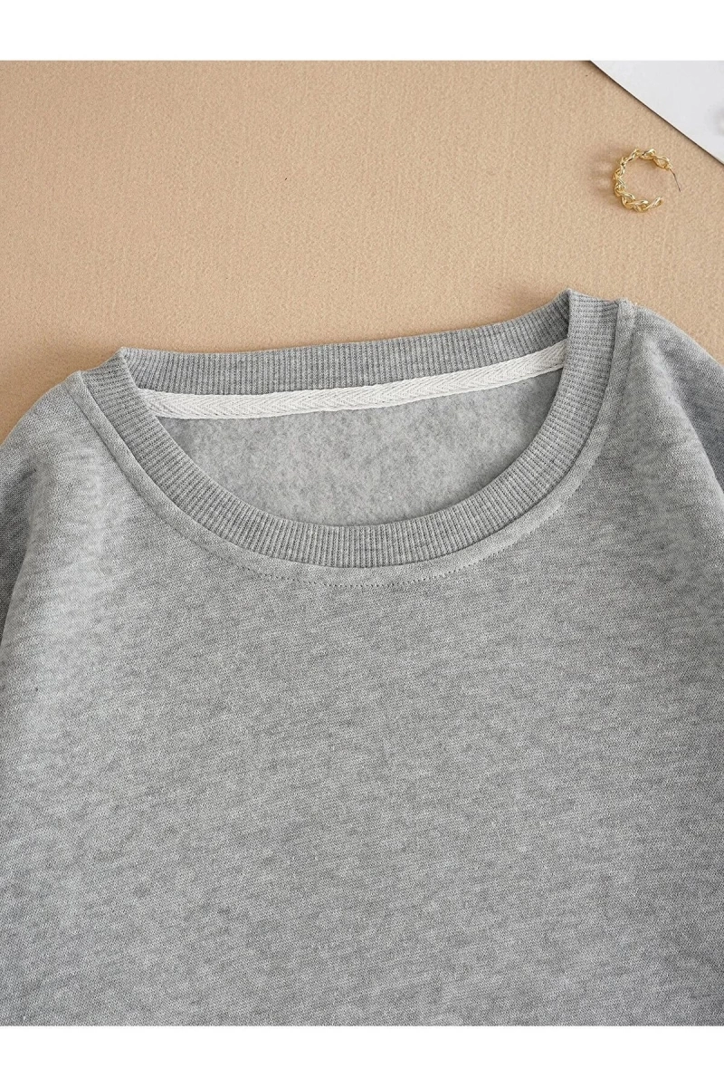 Unisex Kadın/Erkek Yasolin YL Özel Baskılı Renkli Oversize Bisiklet Yaka Pamuklu Sweatshirt