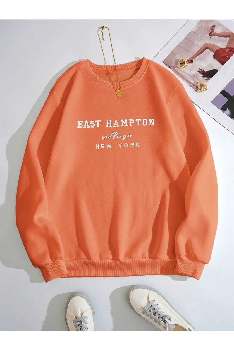 Unisex Kadın/Erkek Yazılı Grafik Sweat