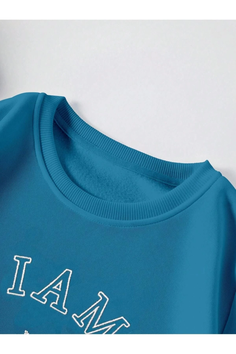 Unisex Kadın/Erkek Yazılı Grafik Sweat