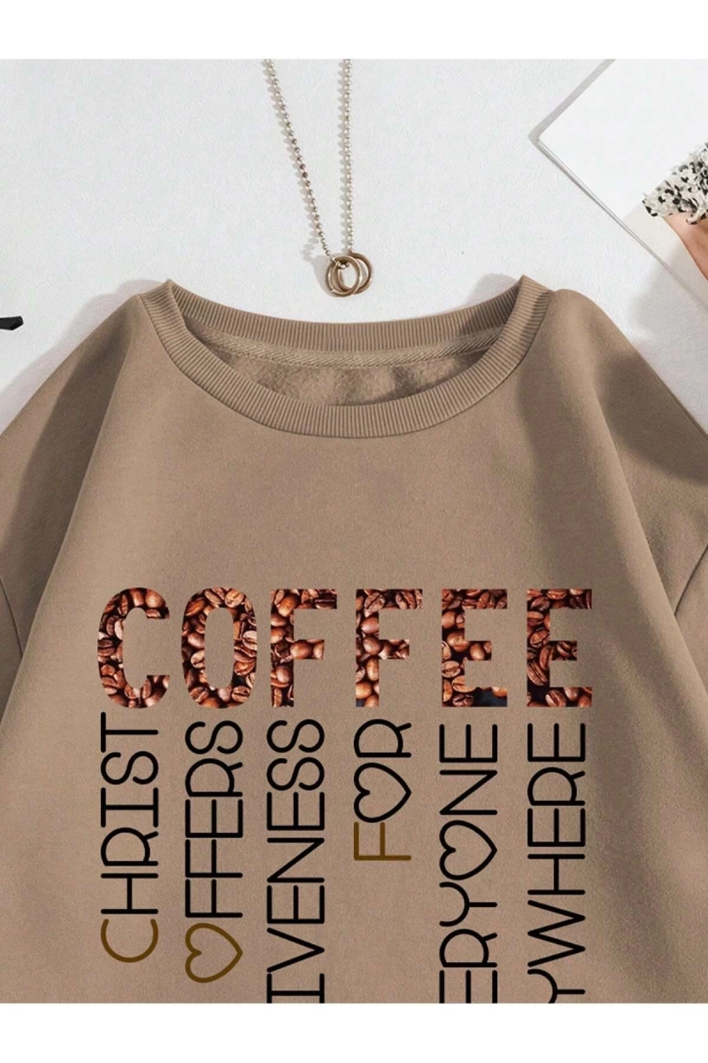 Unisex Kadın/Erkek Yazılı Grafik Sweat