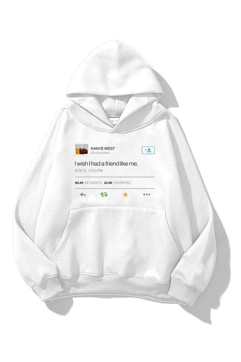 Unisex Kanye Tweet Sweatshirt Beyaz