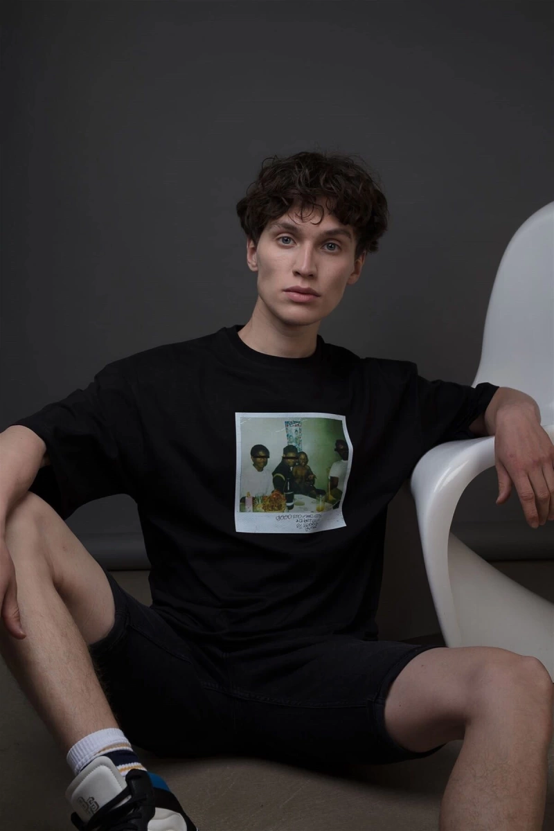Unisex Kendrick Lamar M.a.a.d City Siyah Tshirt