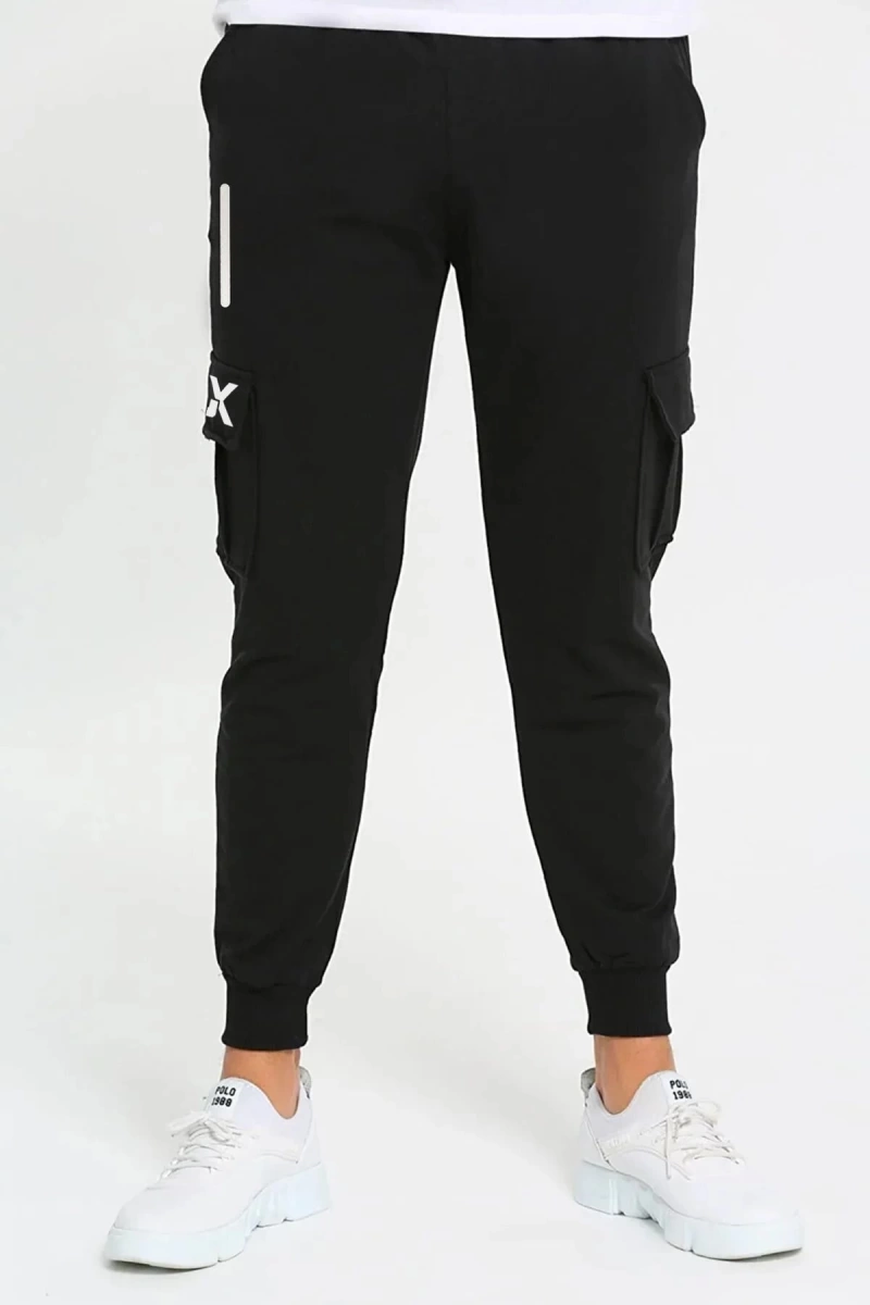 Unisex Komando Cepli Slimfit XJ Reflektör Baskılı Eşofman Altı