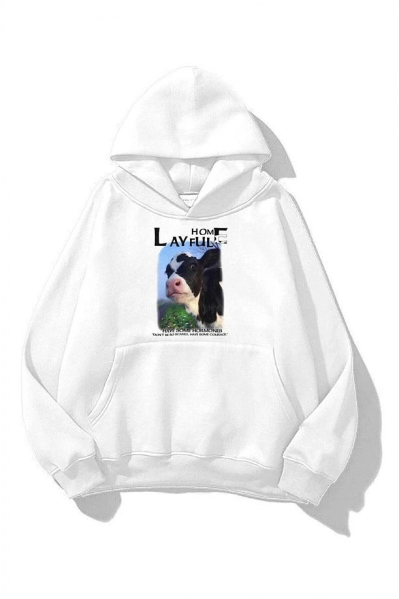 Unisex Layful By Sweatshirt Hoodie Beyaz