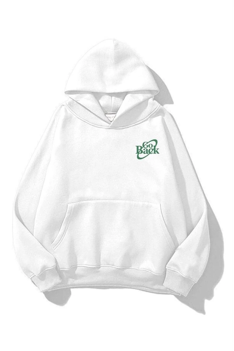 Unisex Lets Go Back Sweatshirt Hoodie Beyaz