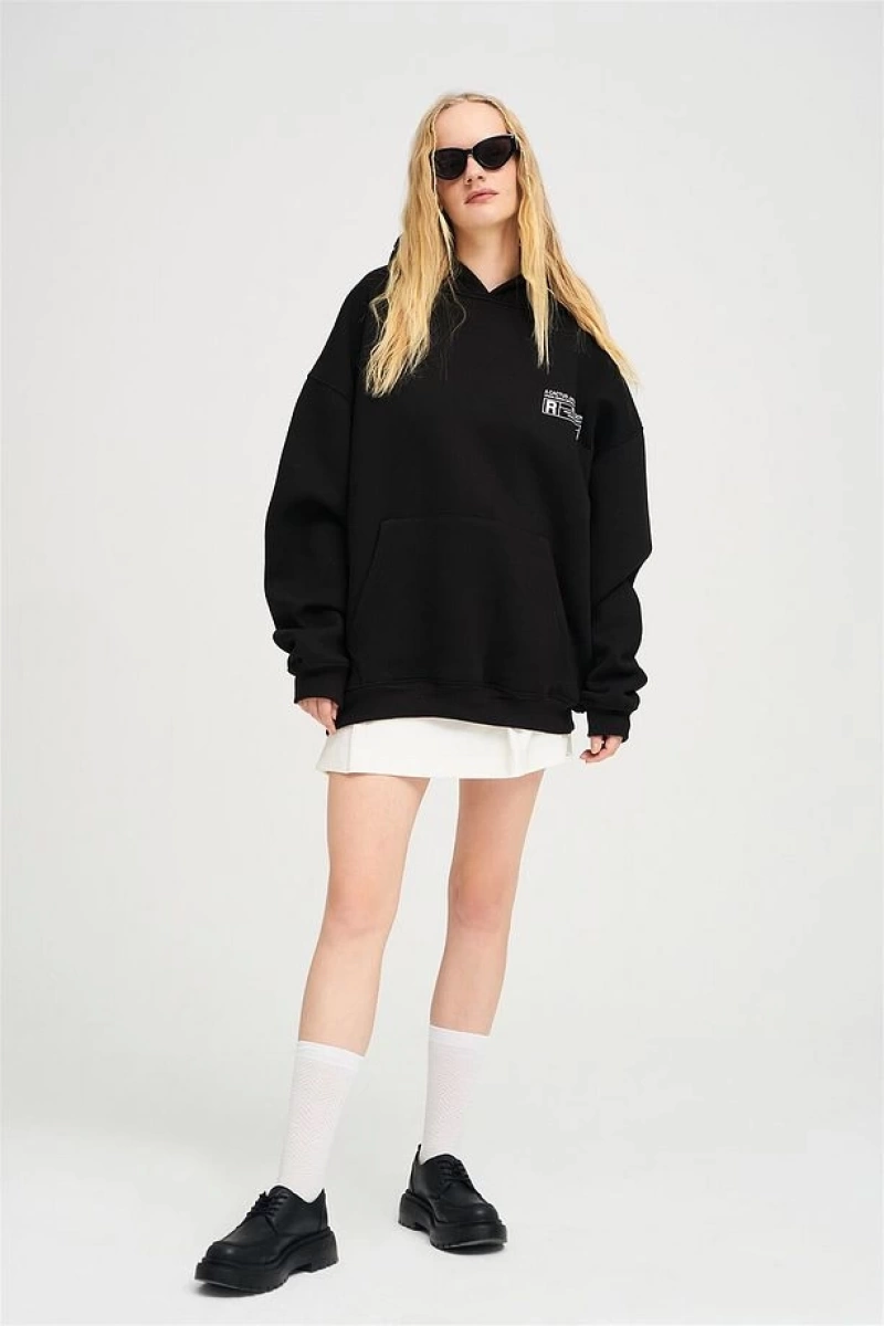 Unisex Look Mom I Can Fly Renkli Siyah Sweatshirt Siyah