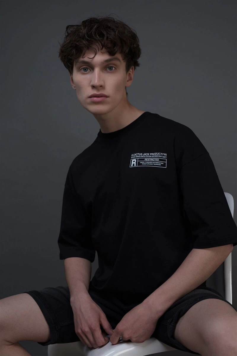 Unisex Look Mom I Can Fly Renkli Siyah Tshirt