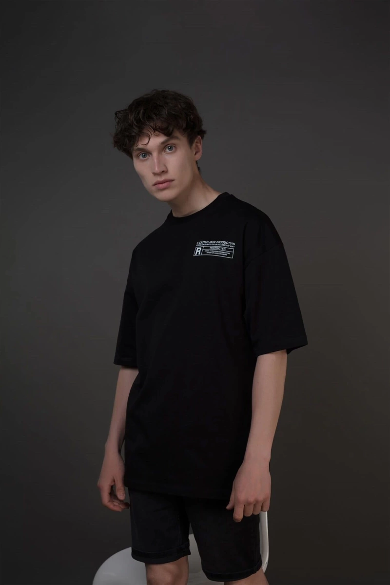 Unisex Look Mom I Can Fly Renkli Siyah Tshirt