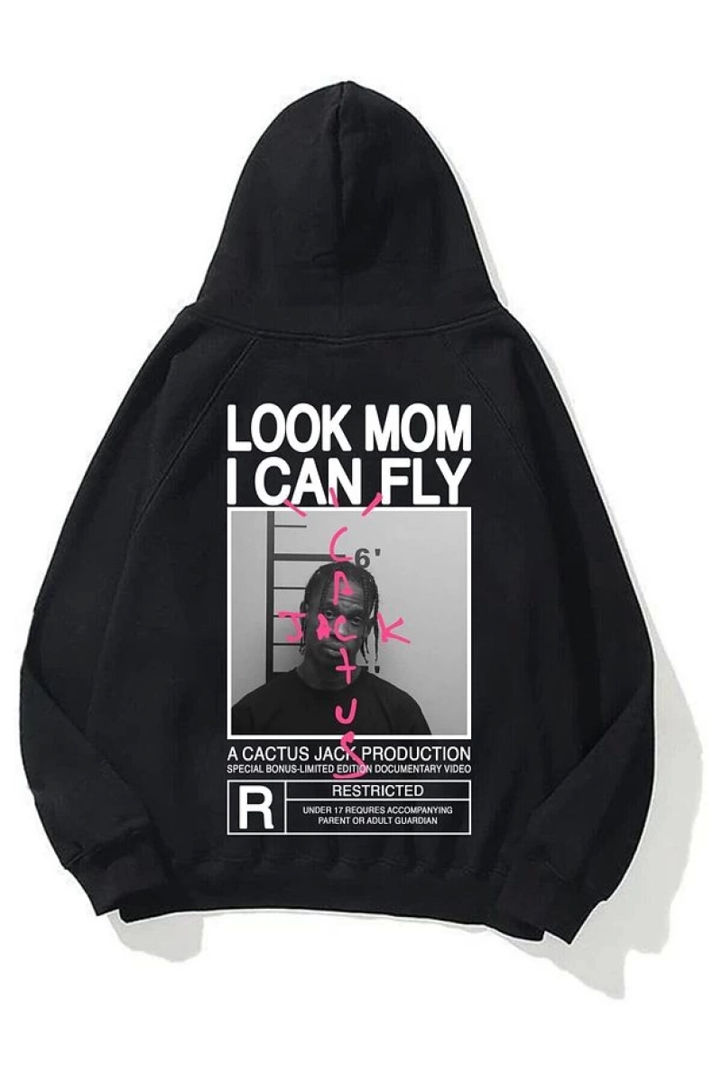 Unisex Look Mom I Can Fly Sweatshirt Beyaz