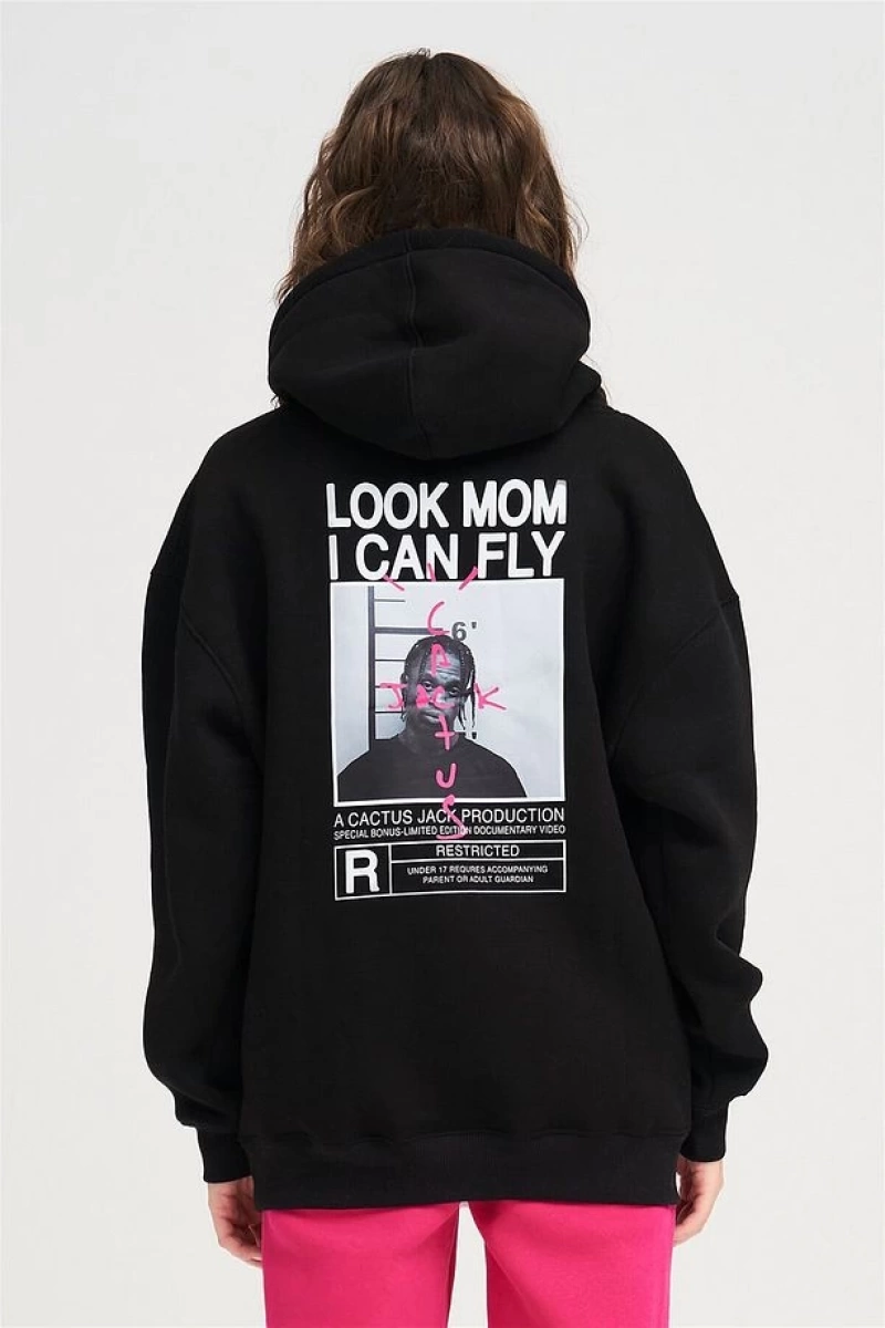 Unisex Look Mom I Can Fly Sweatshirt Beyaz