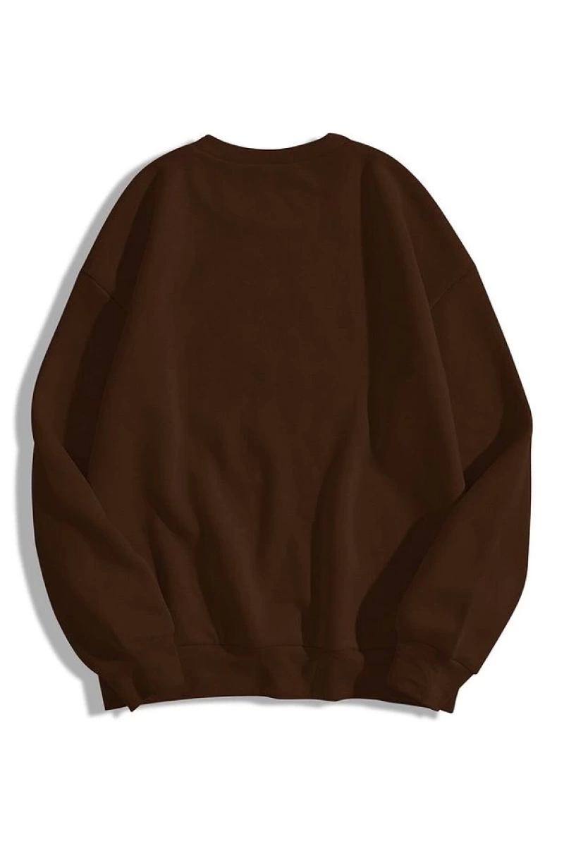 Unisex Los Angeles Bisiklet Yaka Sweatshirt Siyah