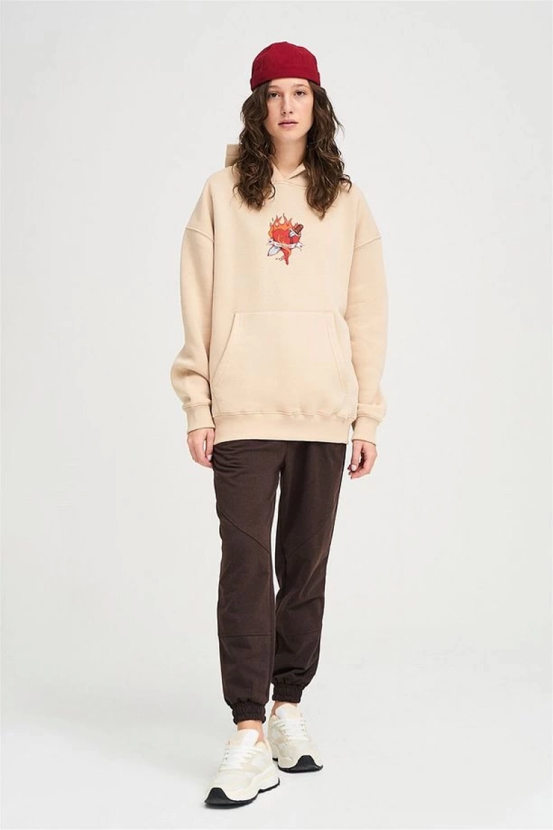 Unisex Love Hate Sweatshirt Hoodie Gri