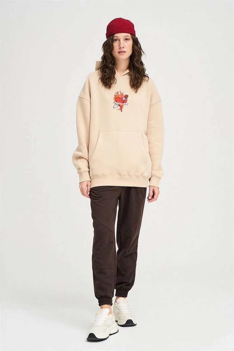 Unisex Love Hate Sweatshirt Hoodie Gri