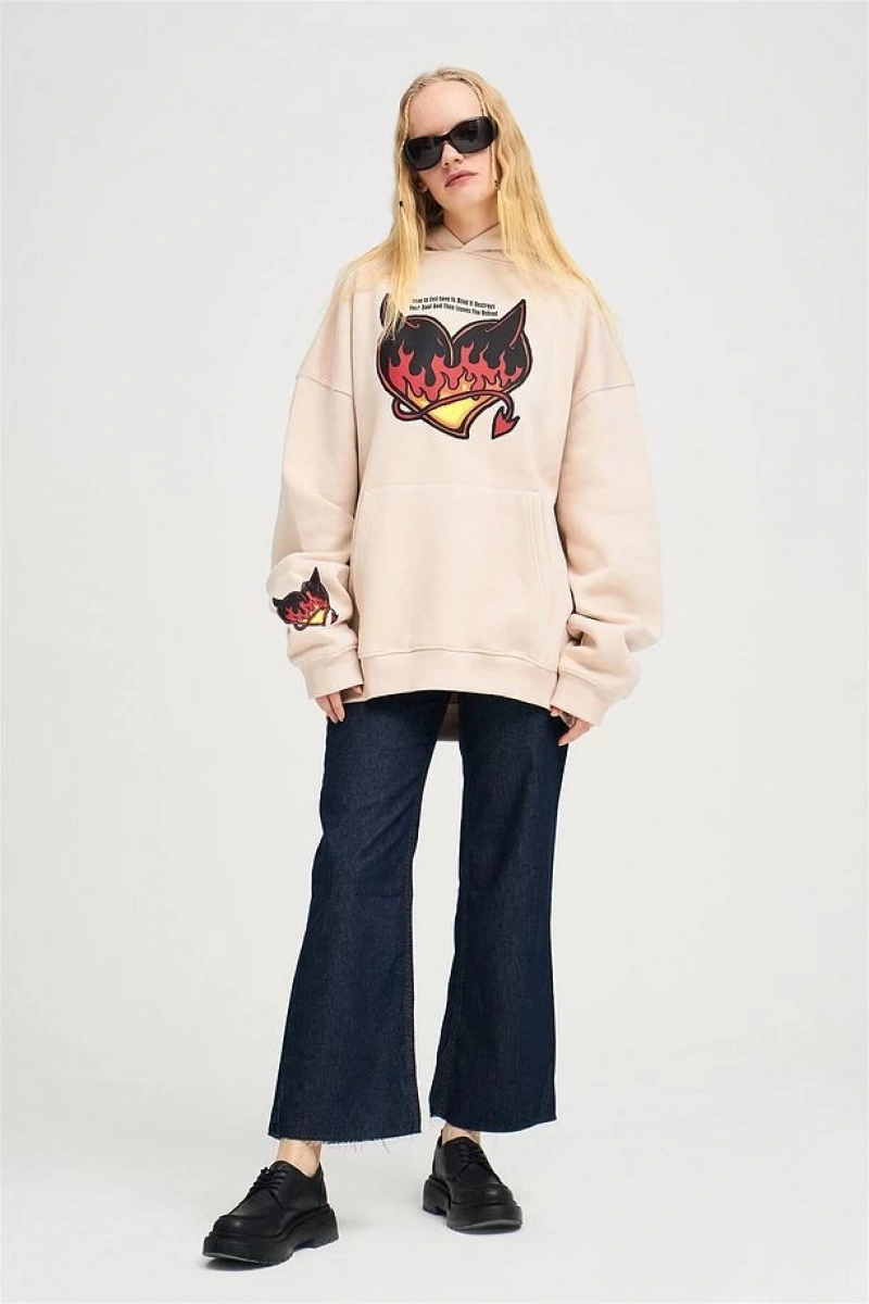 Unisex Love Is Evil Sweatshirt Hoodie Gri