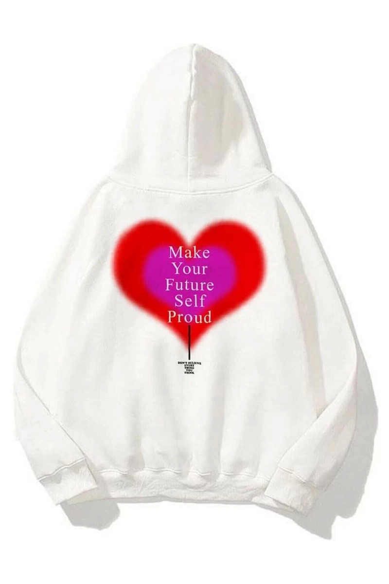 Unisex Make Your Future Sweatshirt Hoodie Beyaz