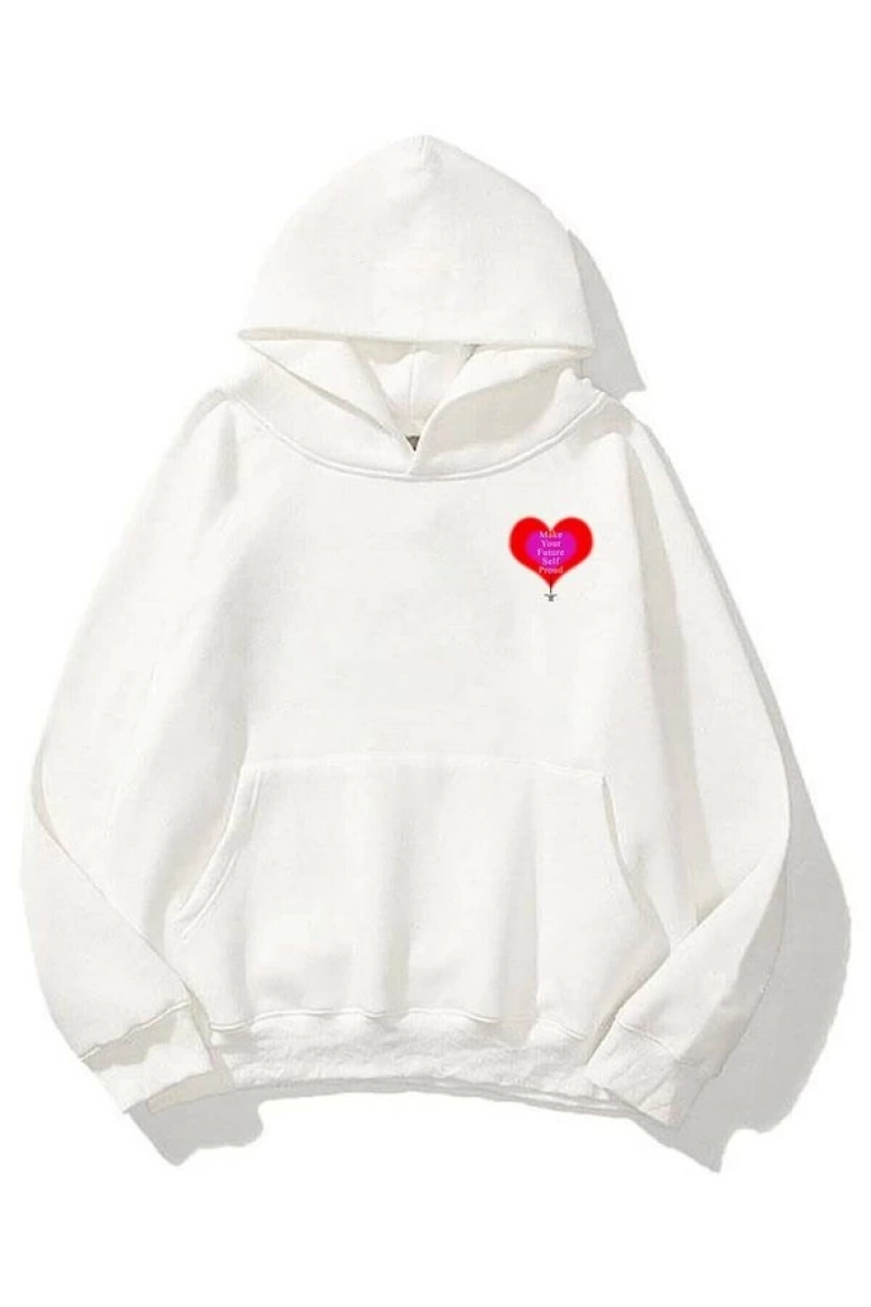 Unisex Make Your Future Sweatshirt Hoodie Beyaz