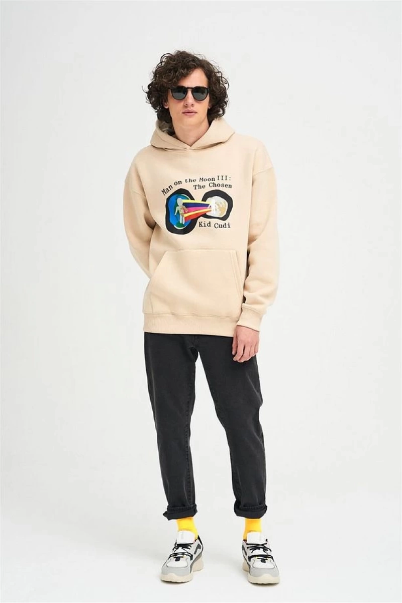 Unisex Man On The Moon Sweatshirt Hoodie Gri