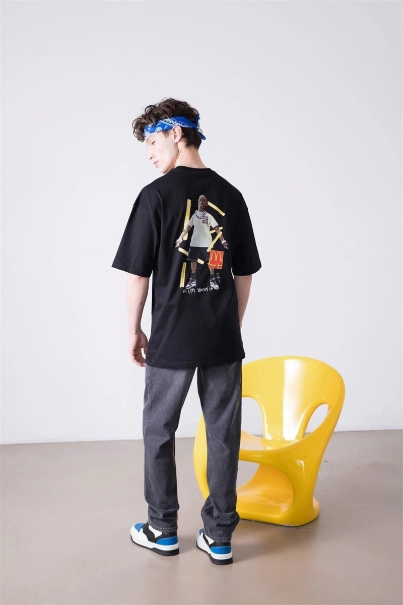 Unisex Mc Crew Cactus Jack Siyah Tshirt