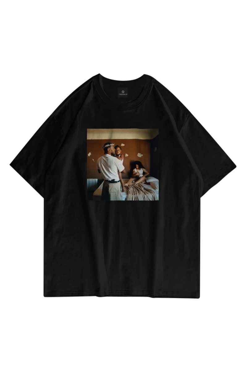 Unisex Mr.morale & The Big Steppers Kendrick Lamar Yıkamalı Siyah Tshirt