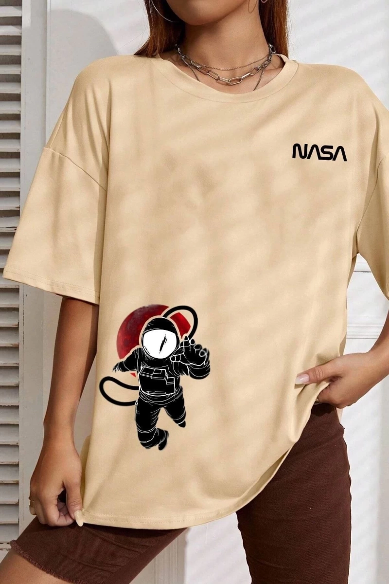 Unisex Nasa Baskılı T-shirt