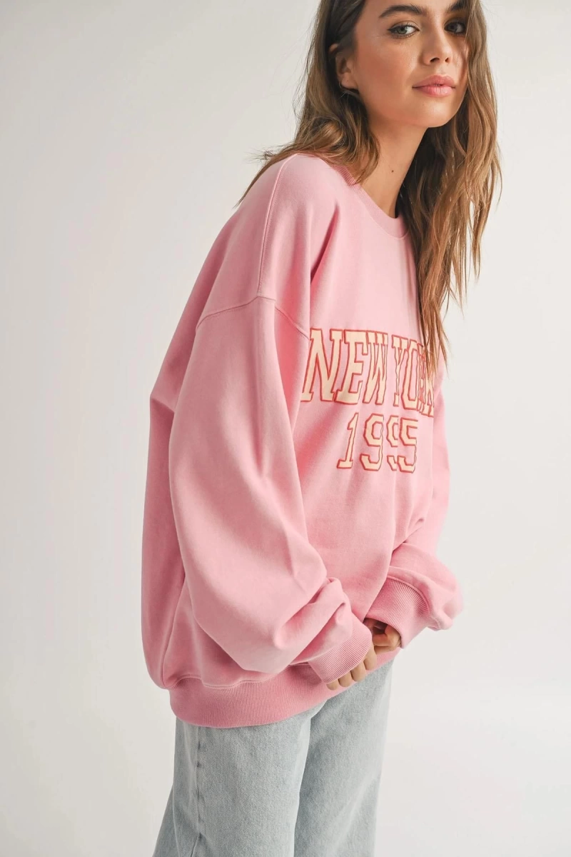 Unisex New York 1995 Bisiklet Yaka Sweatshirt