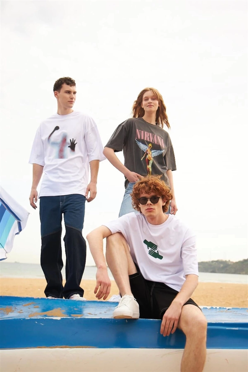 Unisex Nice To Meet You Tshirt Beyaz