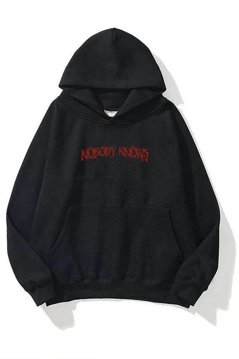 Unisex Nobody Knows Sweatshirt Siyah