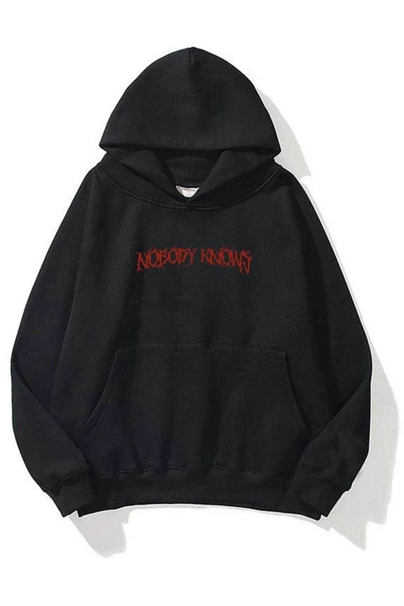 Unisex Nobody Knows Sweatshirt Siyah