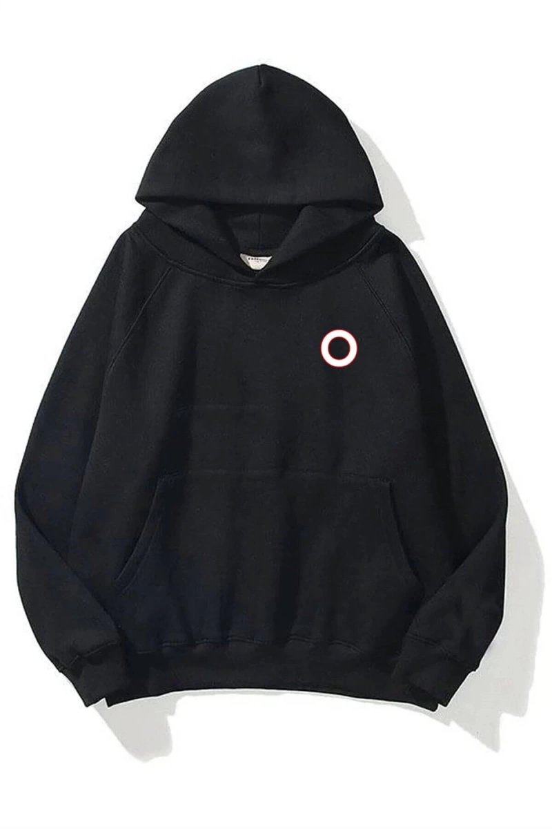 Unisex O Harfli Siyah Sweatshirt