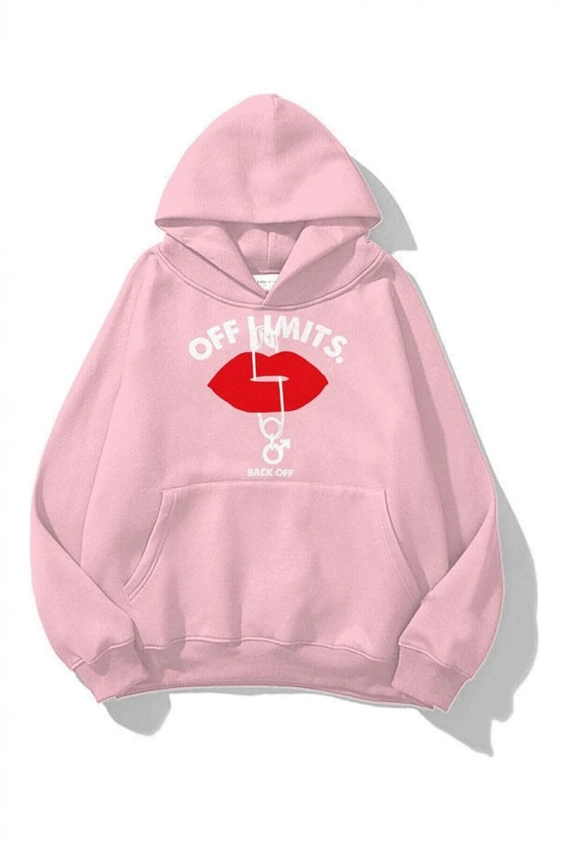 Unisex Off Limits Sweatshirt Hoodie Pembe