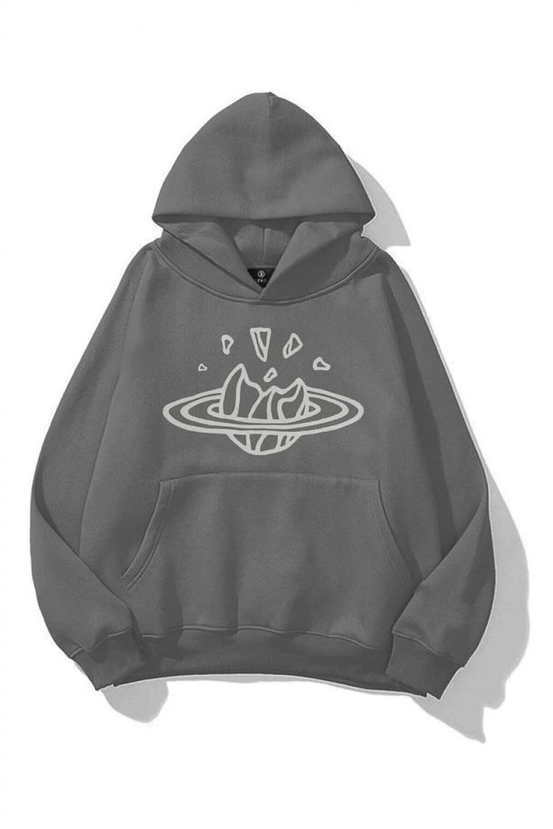 Unisex Outer Space Sweatshirt Gri