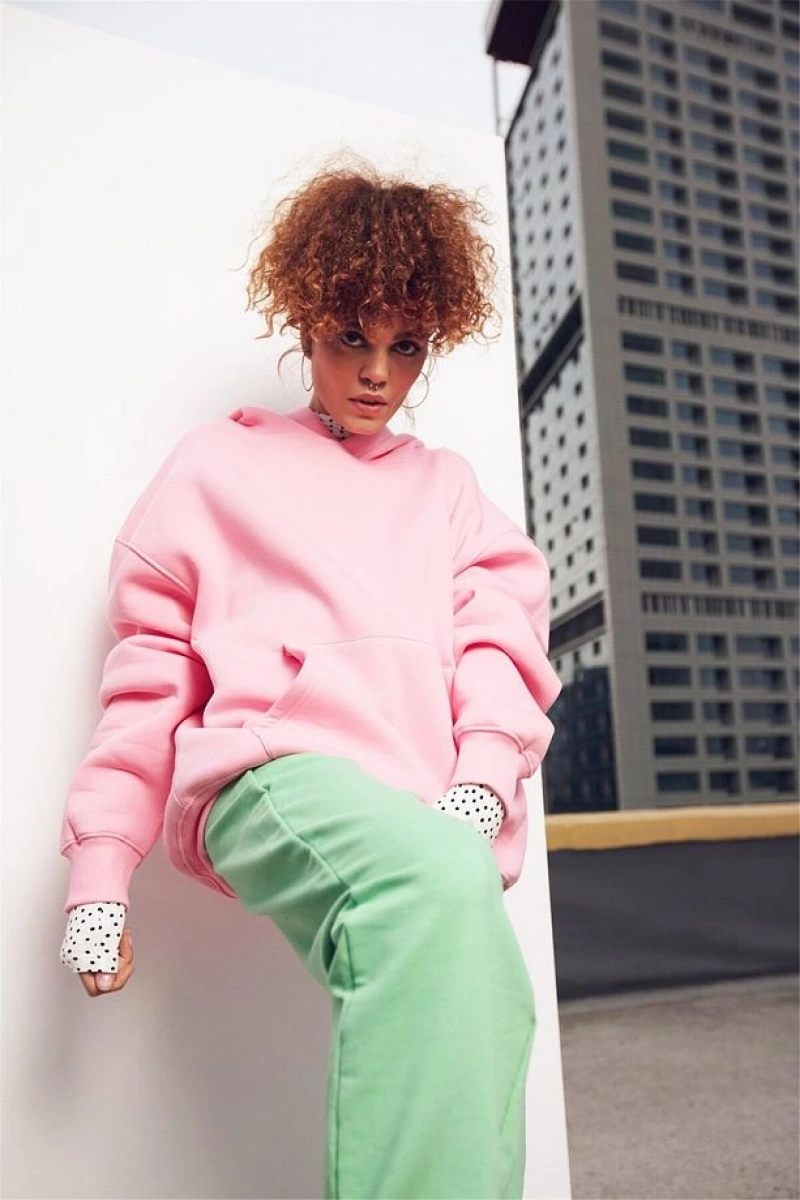 Unisex Oversize Basic Sweatshirt Hoodie Mor