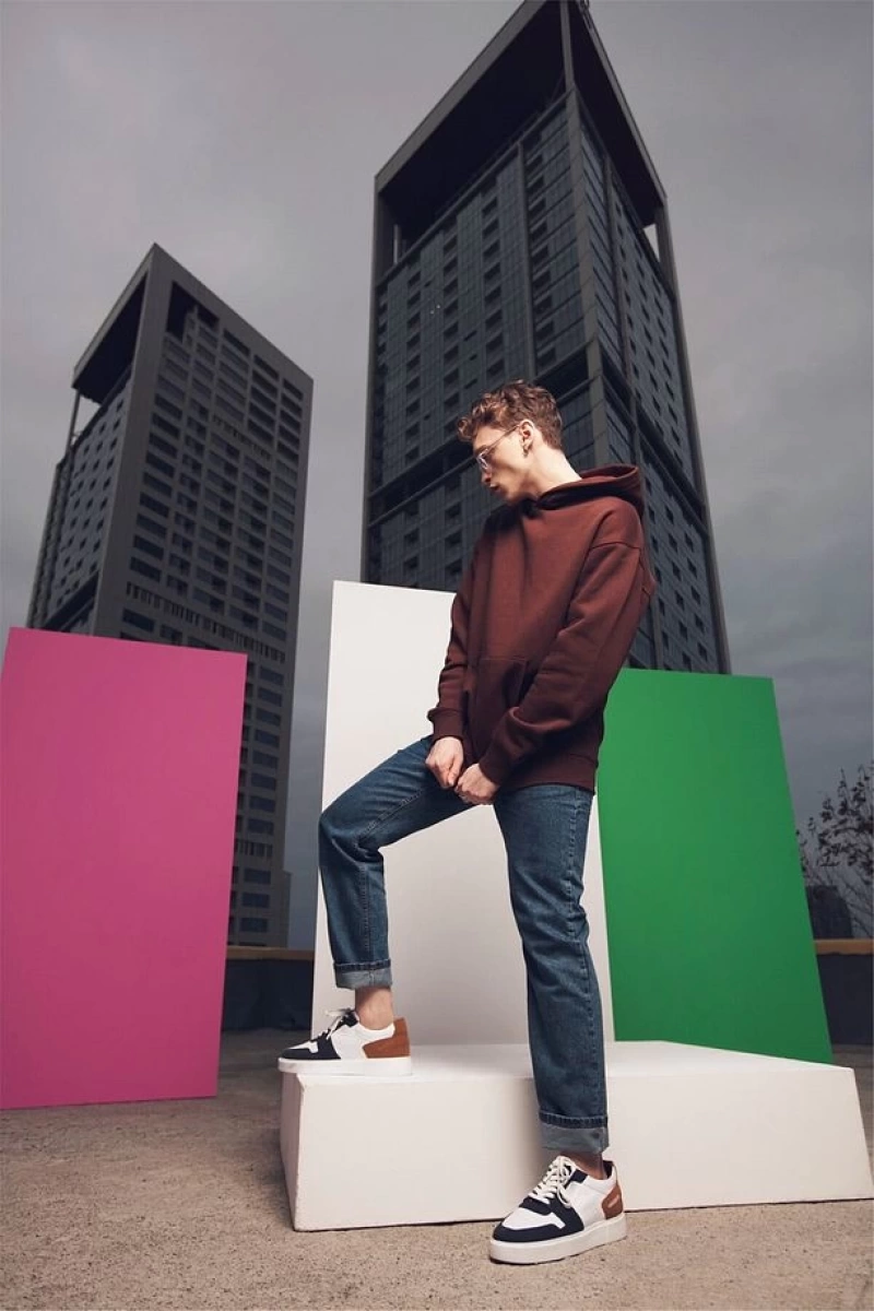 Unisex Oversize Basic Sweatshirt Hoodie Mor