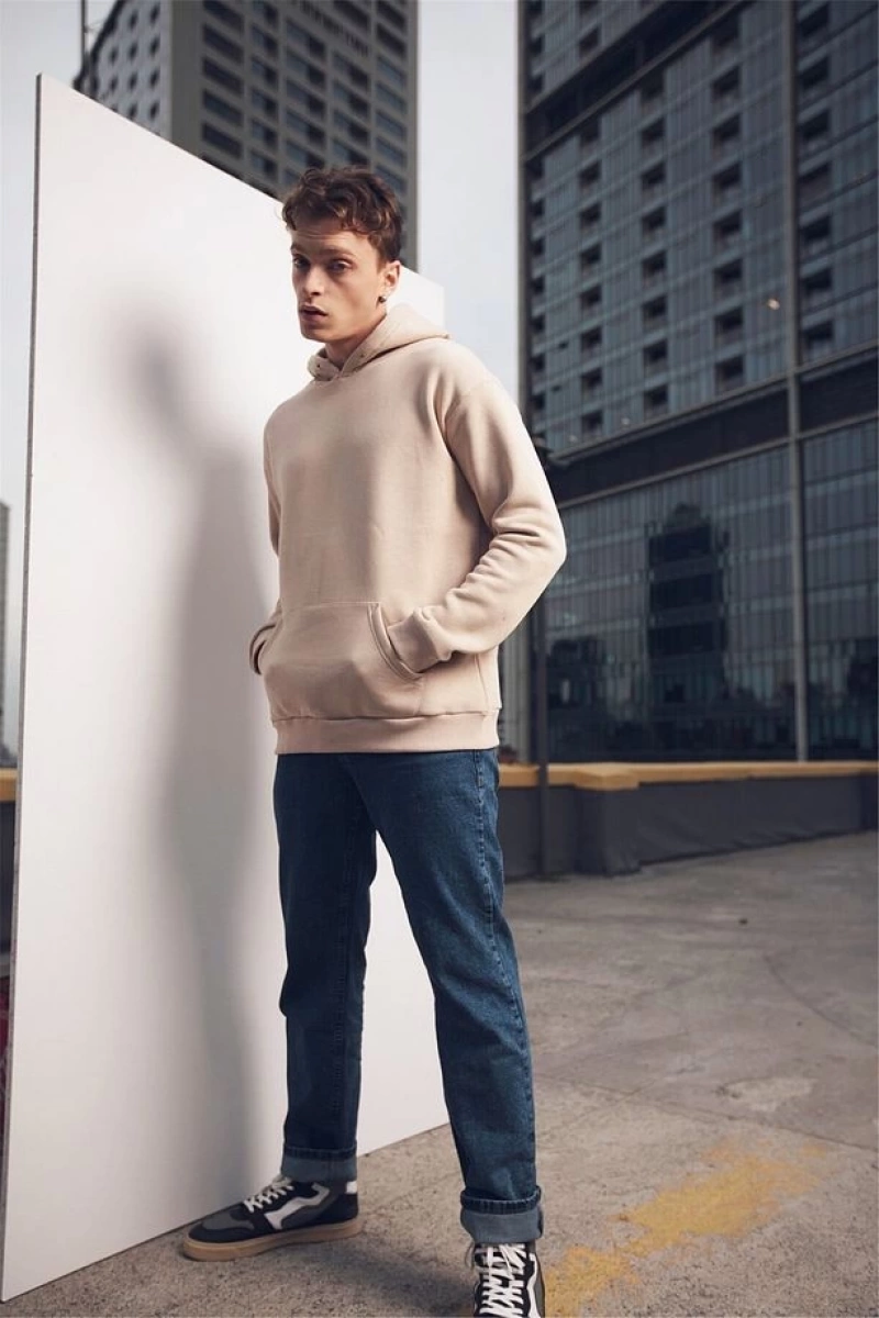 Unisex Oversize Basic Sweatshirt Hoodie Mor
