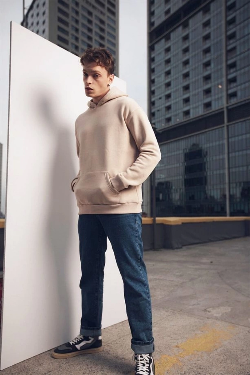 Unisex Oversize Basic Sweatshirt Hoodie Mor