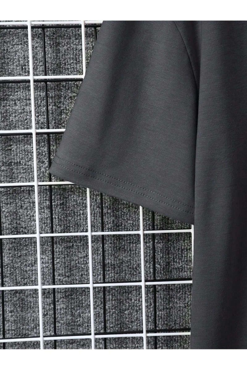 Unisex Oversize Kalıp Bina Ve Slogan Grafiği Düşük Omuz Harajuku Style