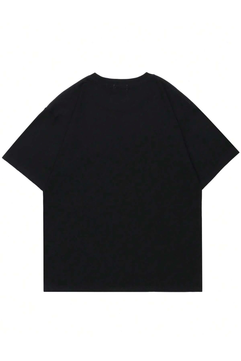 Unisex Oversize Kalıp Göz Baskılı Damla Omuz Harajuku Style