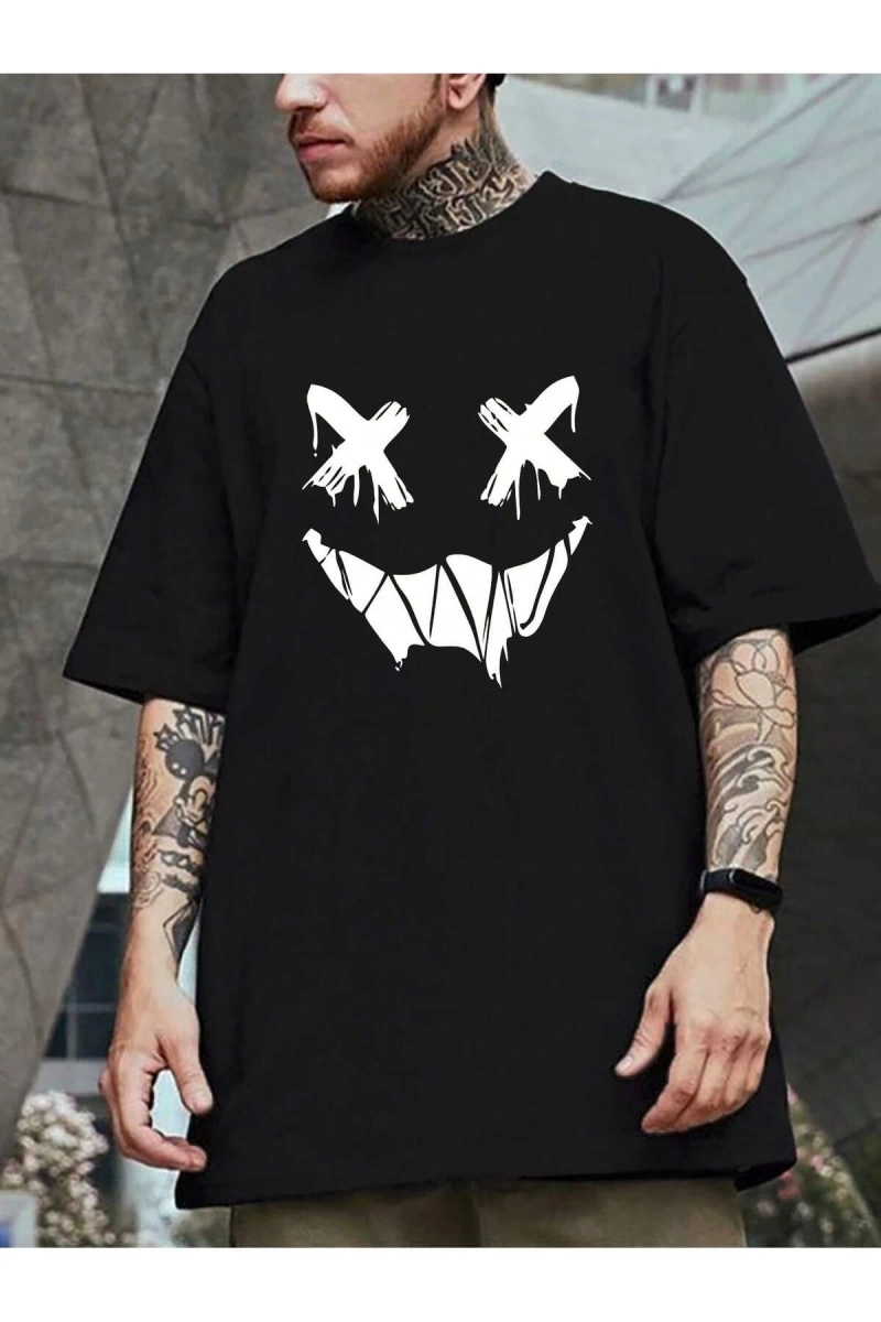 Unisex Oversize Kalıp Karikatür Grafikli Harajuku Style