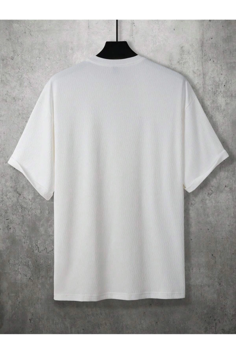 Unisex Oversize Kalıp Mektup Grafik Damla Omuz Harajuku Style